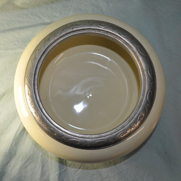 vintage Cosi Tabellini CT ceramic pewter urn bowl with lid (103) - Picture 5 of 11